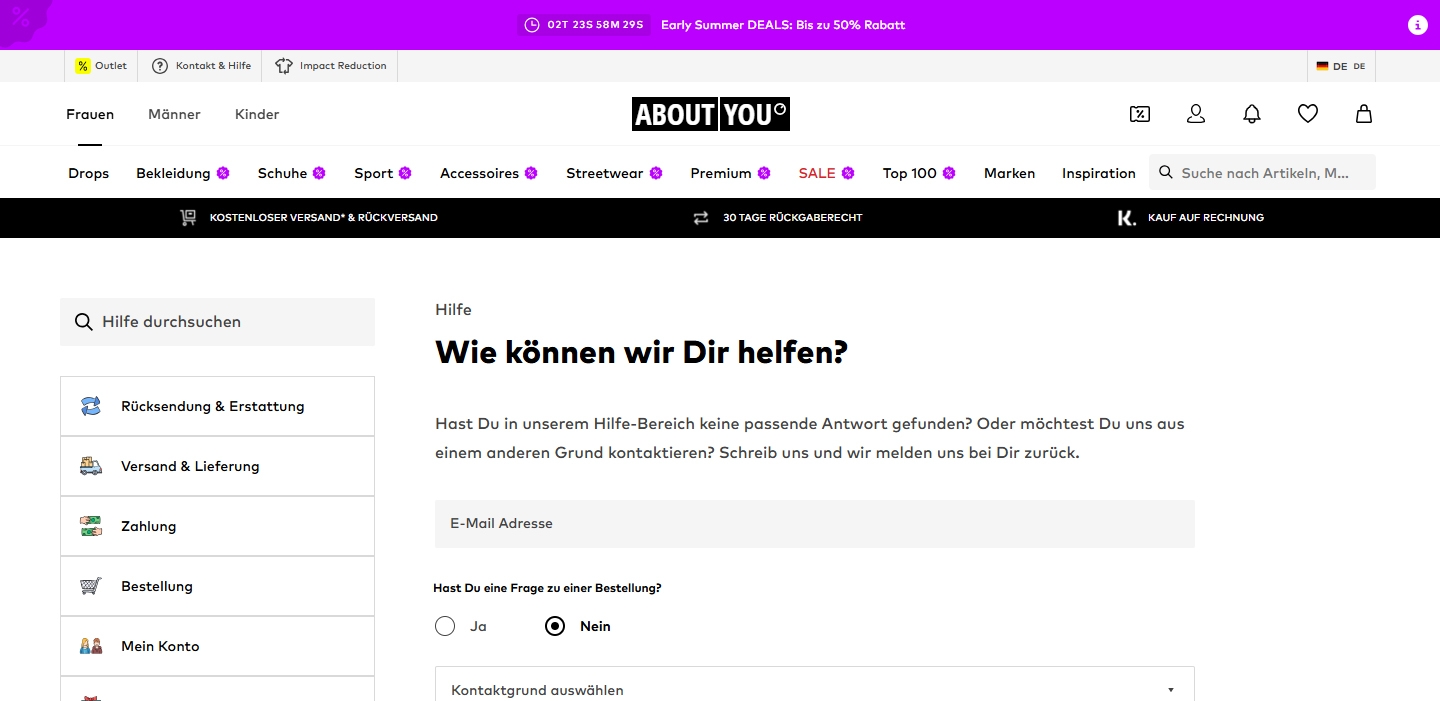 About you Kundenservice, Telefonnummer, Kontakt