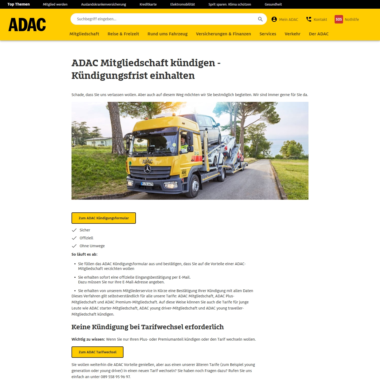 ADAC Kundenservice, Telefonnummer, Kontakt