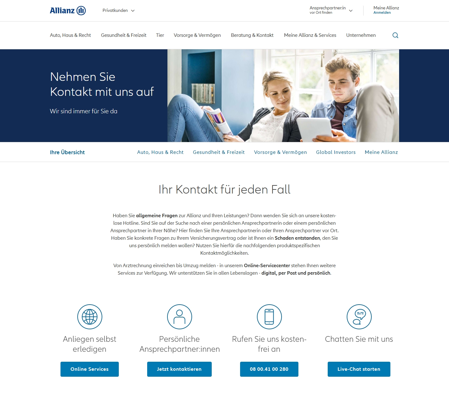 Allianz Kundenservice, Telefonnummer, Kontakt