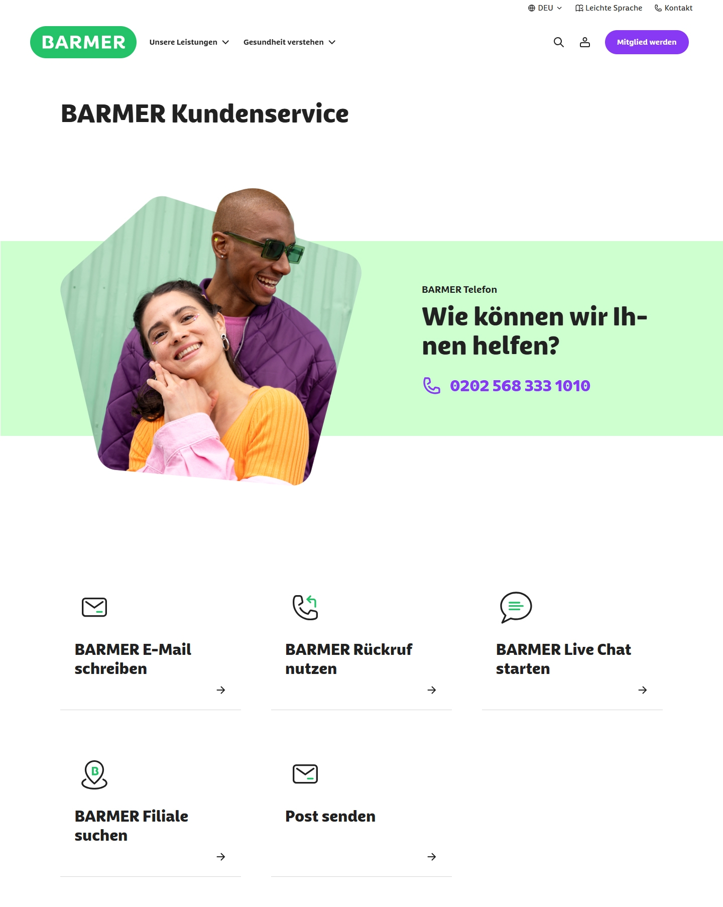 Barmer Kundenservice, Telefonnummer, Kontakt