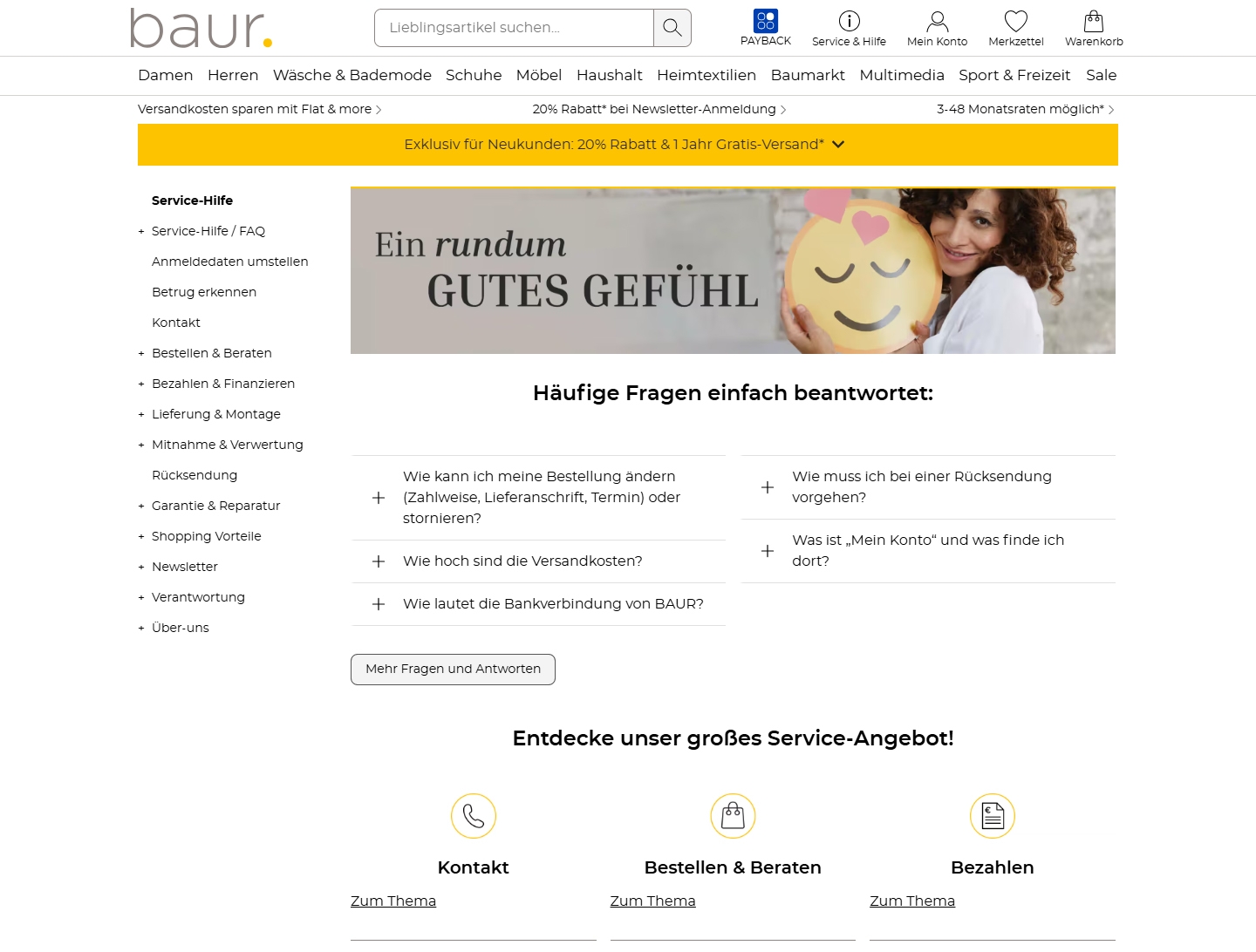 BAUR Kundenservice, Telefonnummer, Kontakt