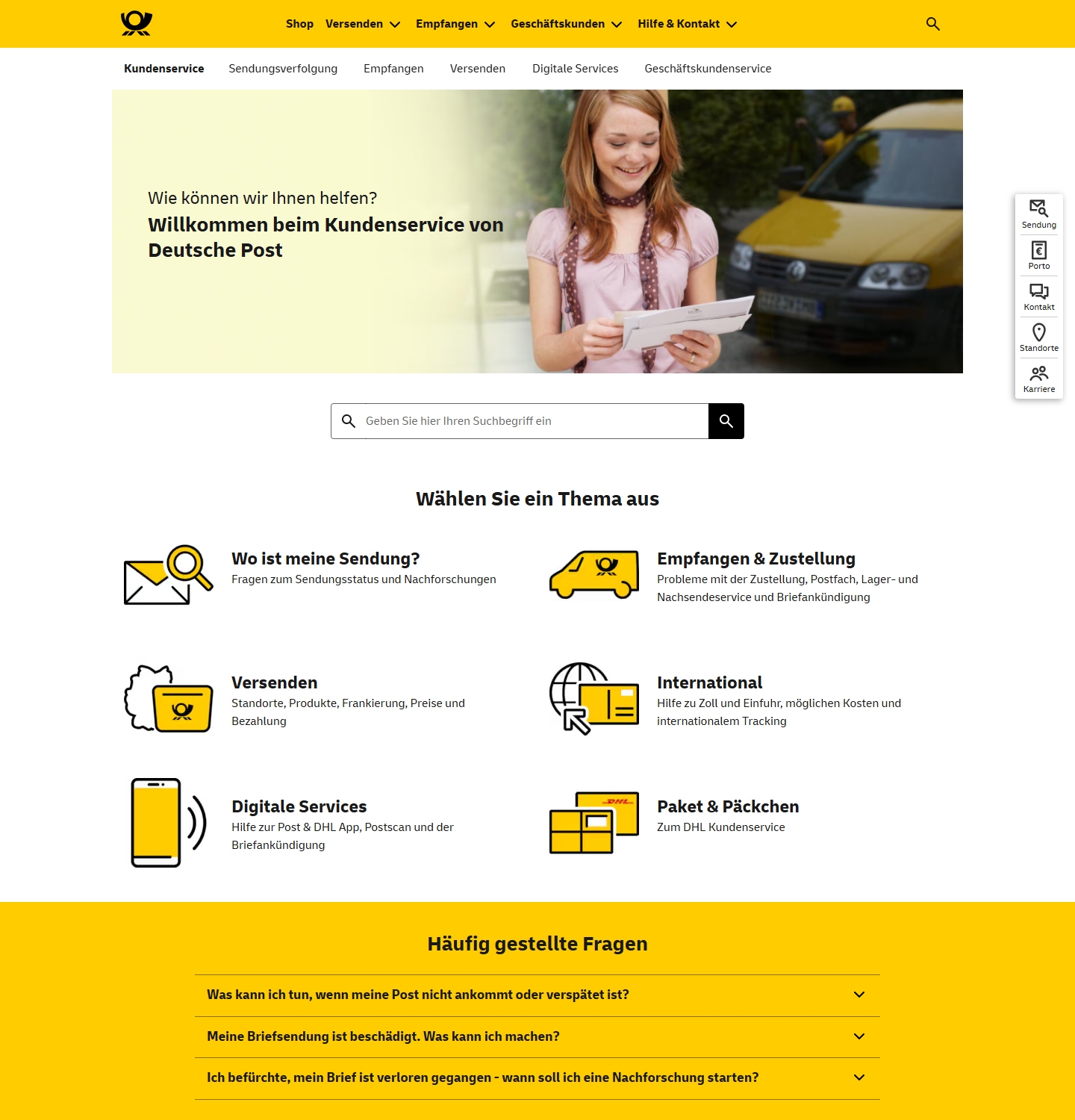 Deutsche Post Kundenservice, Telefonnummer, Kontakt