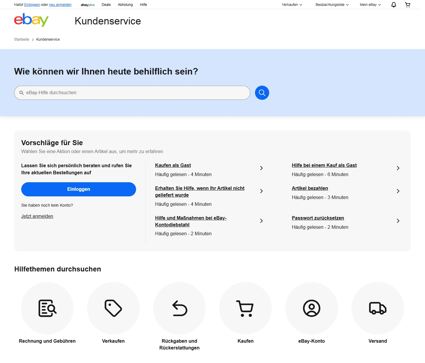 Ebay Kundenservice, Telefonnummer, Kontakt