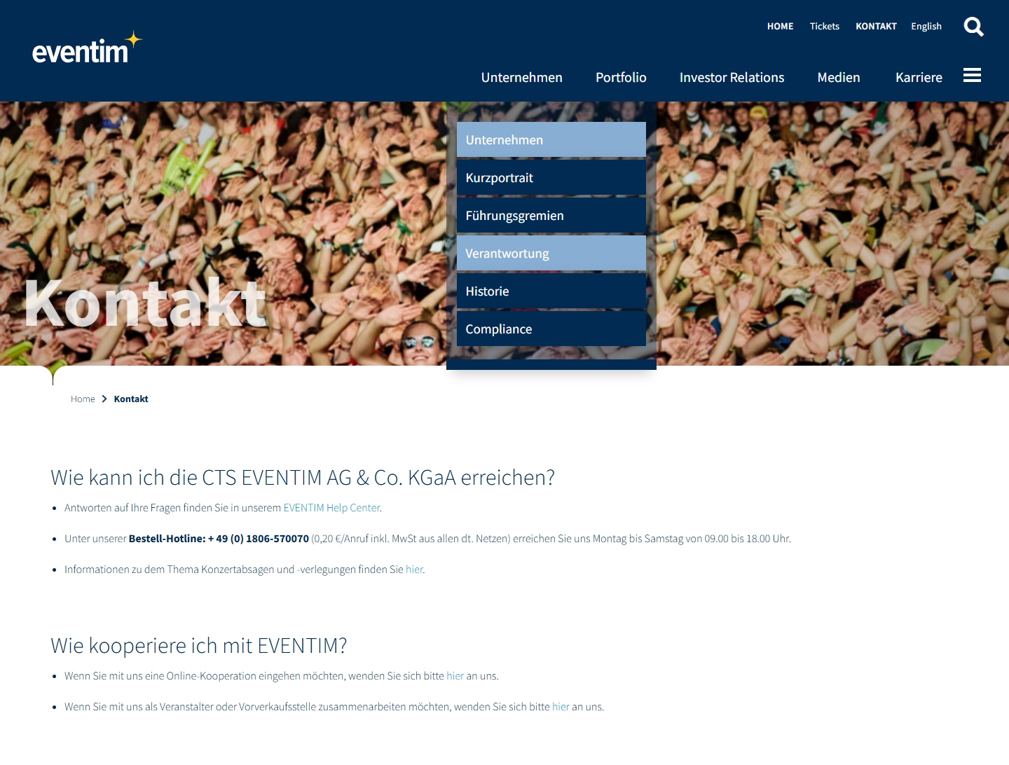 Eventim Kundenservice, Telefonnummer, Kontakt
