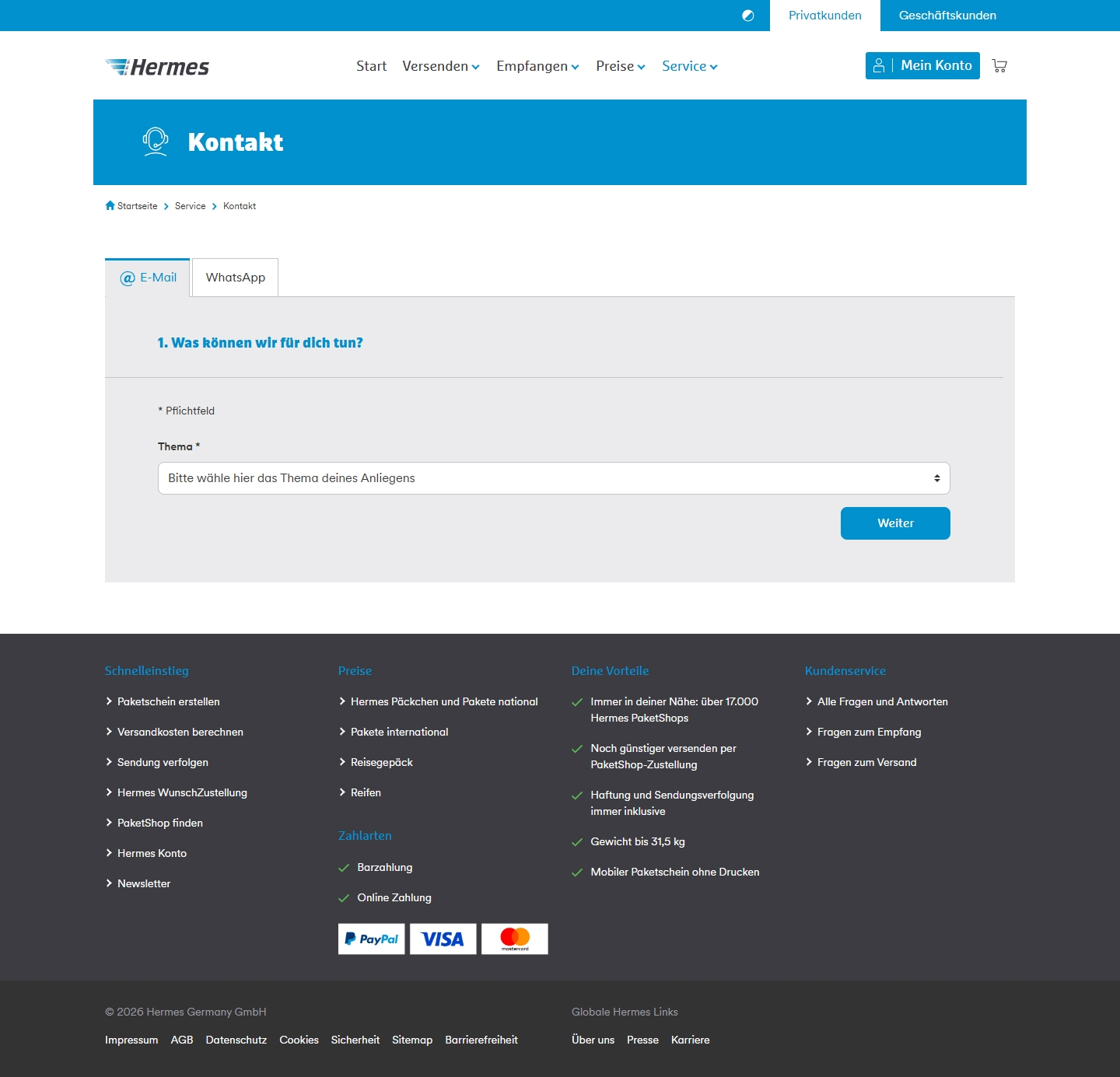 Hermes Kundenservice, Telefonnummer, Kontakt