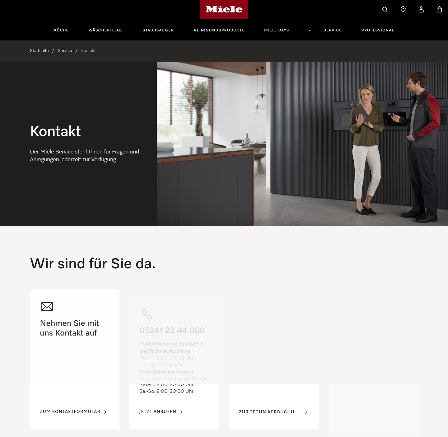 Miele Kundenservice, Telefonnummer, Kontakt