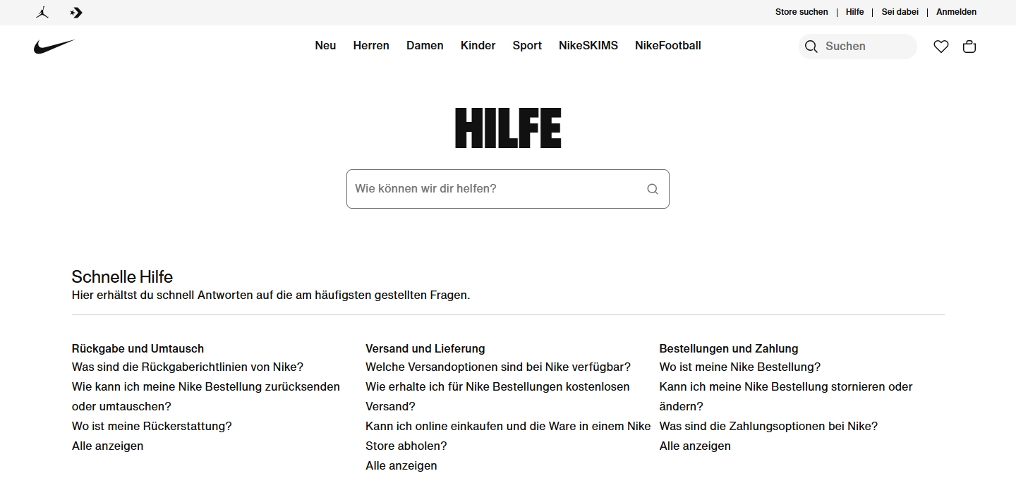 Nike Kundenservice, Telefonnummer, Kontakt