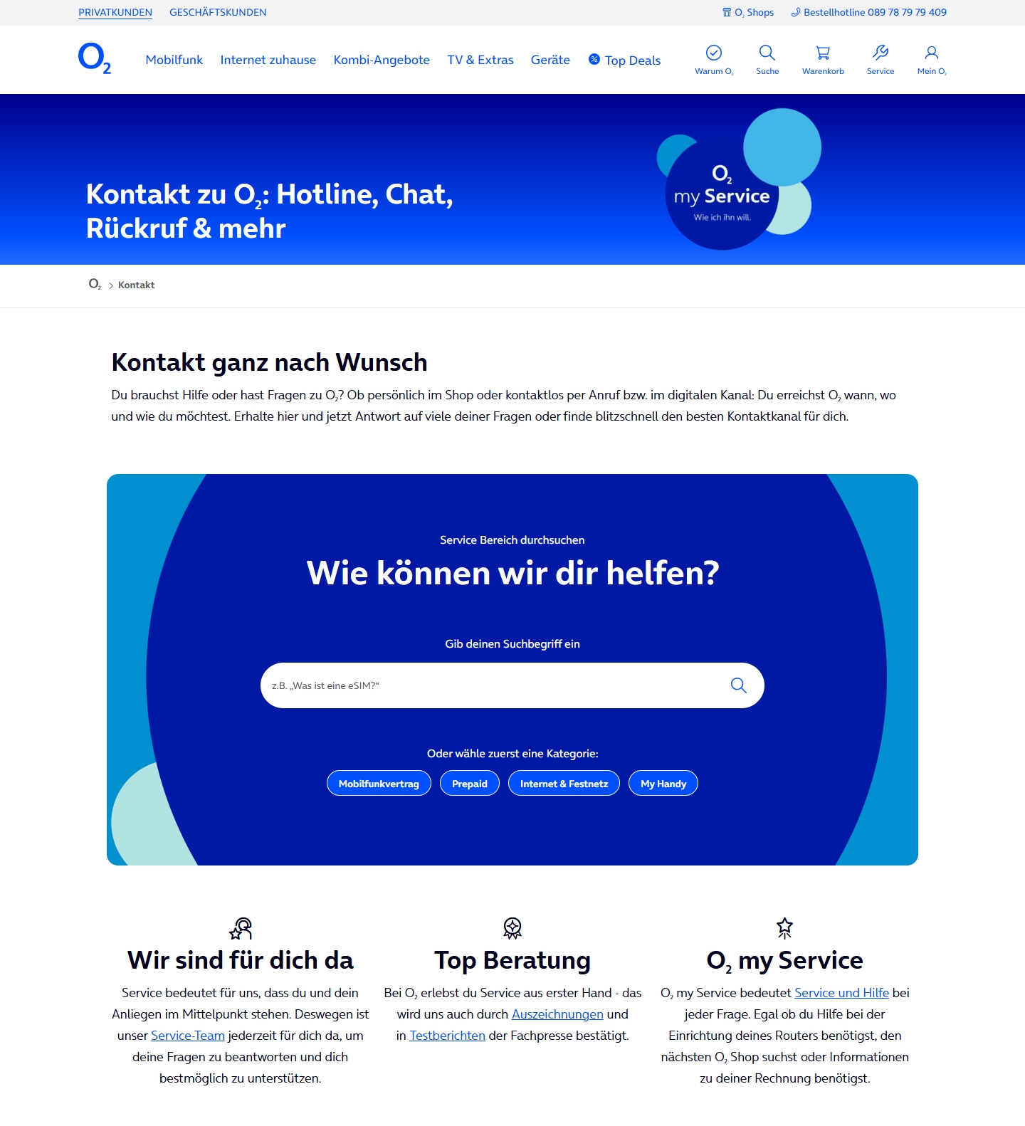 O2 Kundenservice, Telefonnummer, Kontakt