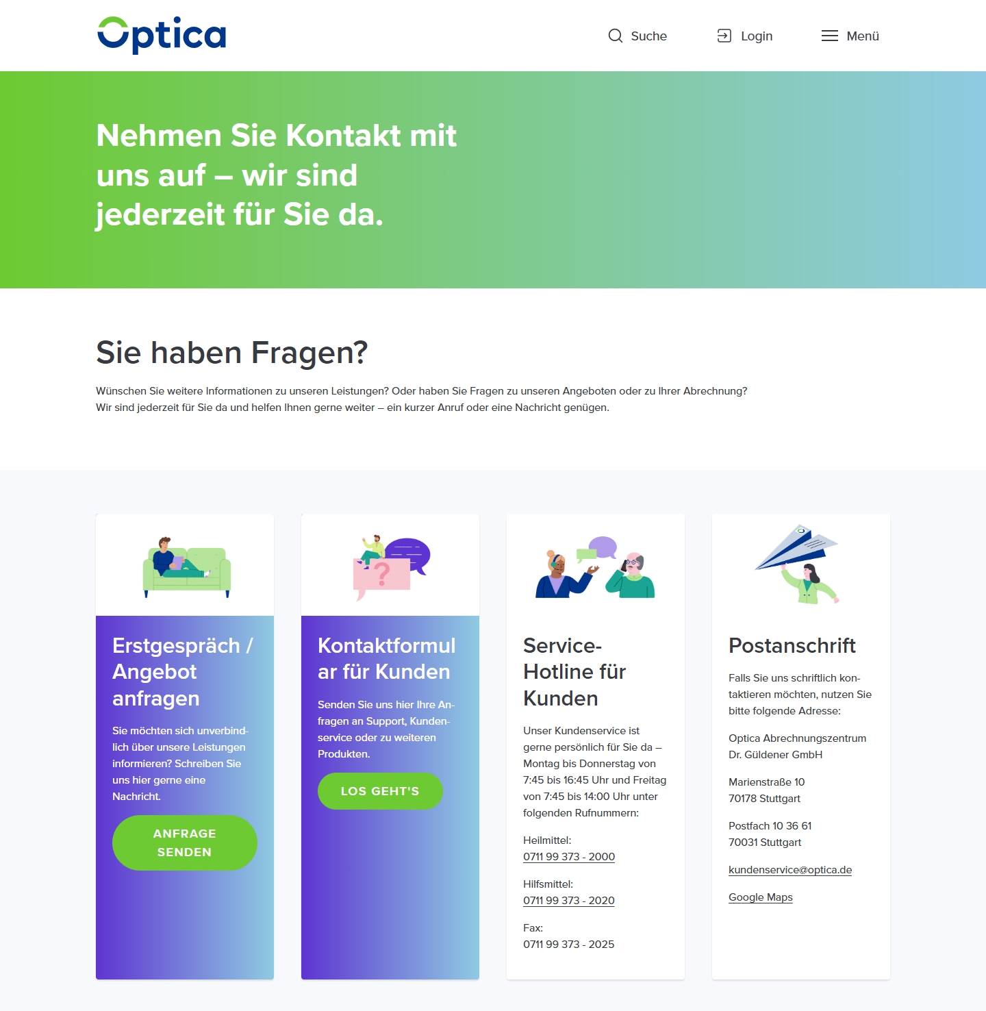 Optica Kundenservice, Telefonnummer, Kontakt