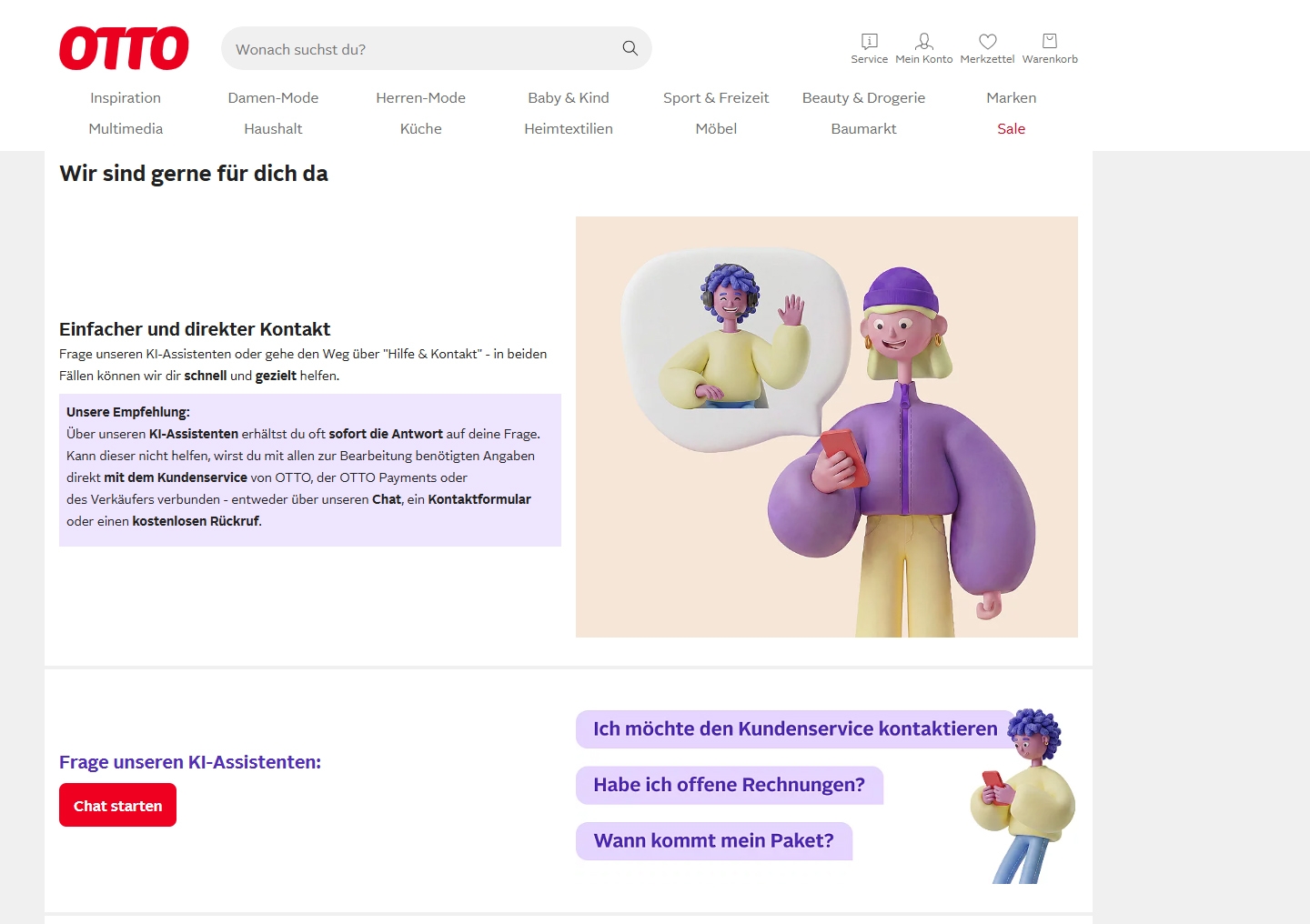 OTTO Kundenservice, Telefonnummer, Kontakt