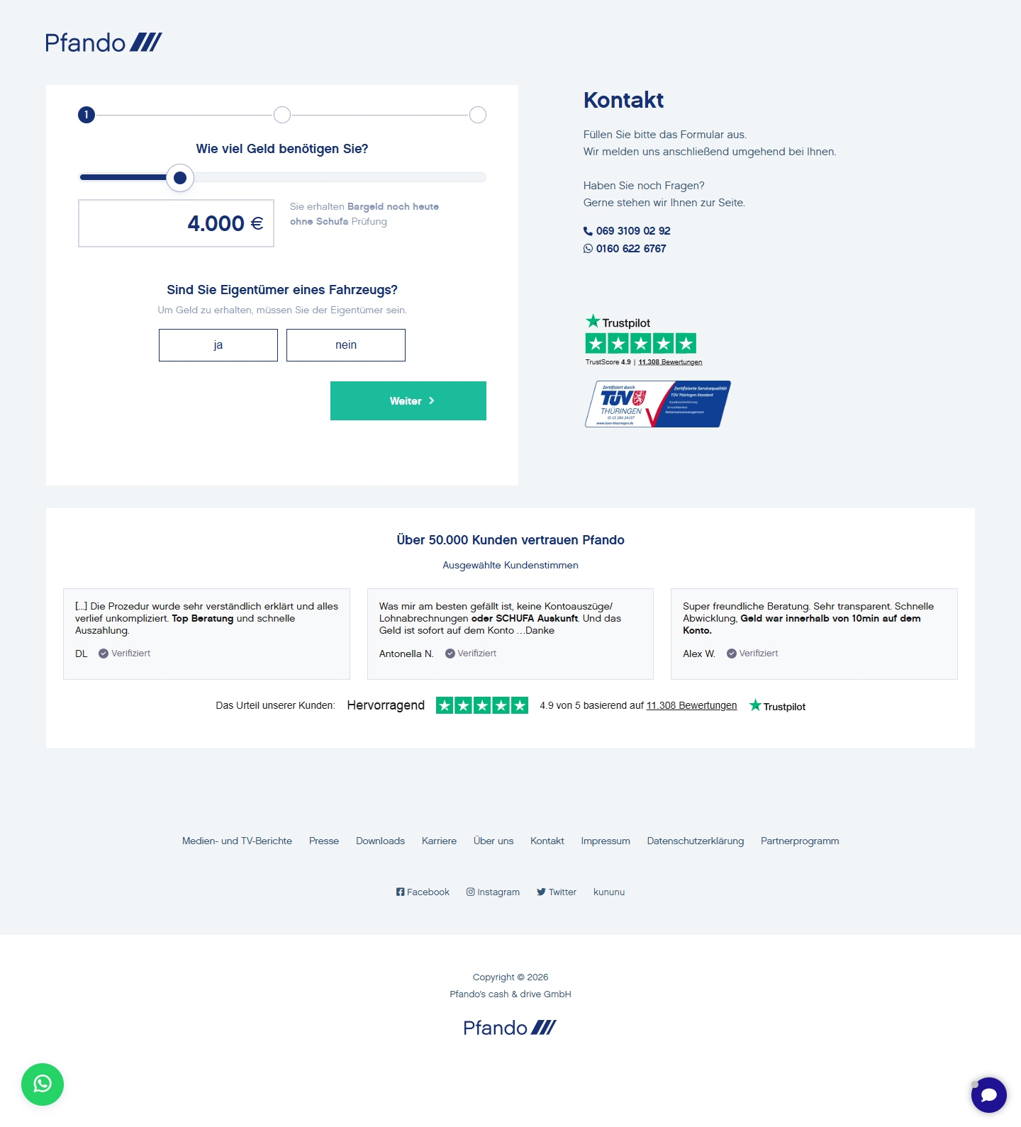 Pfando Kundenservice, Telefonnummer, Kontakt