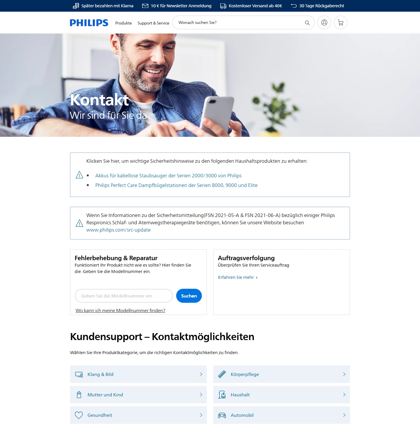 Philips Kundenservice, Telefonnummer, Kontakt