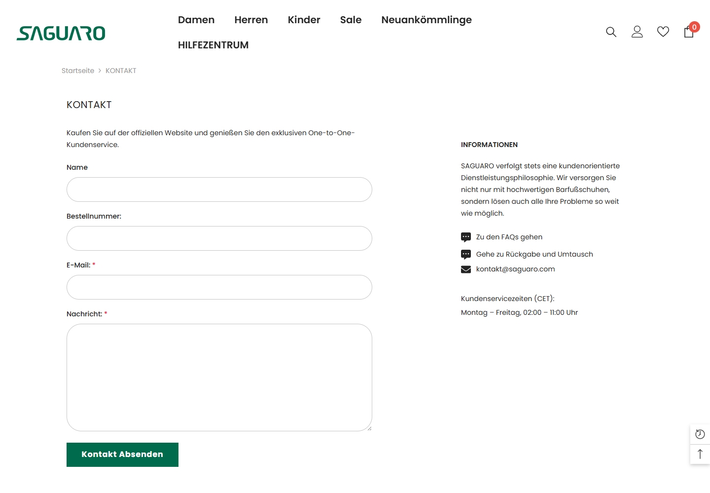 Saguaro Kundenservice, Telefonnummer, Kontakt