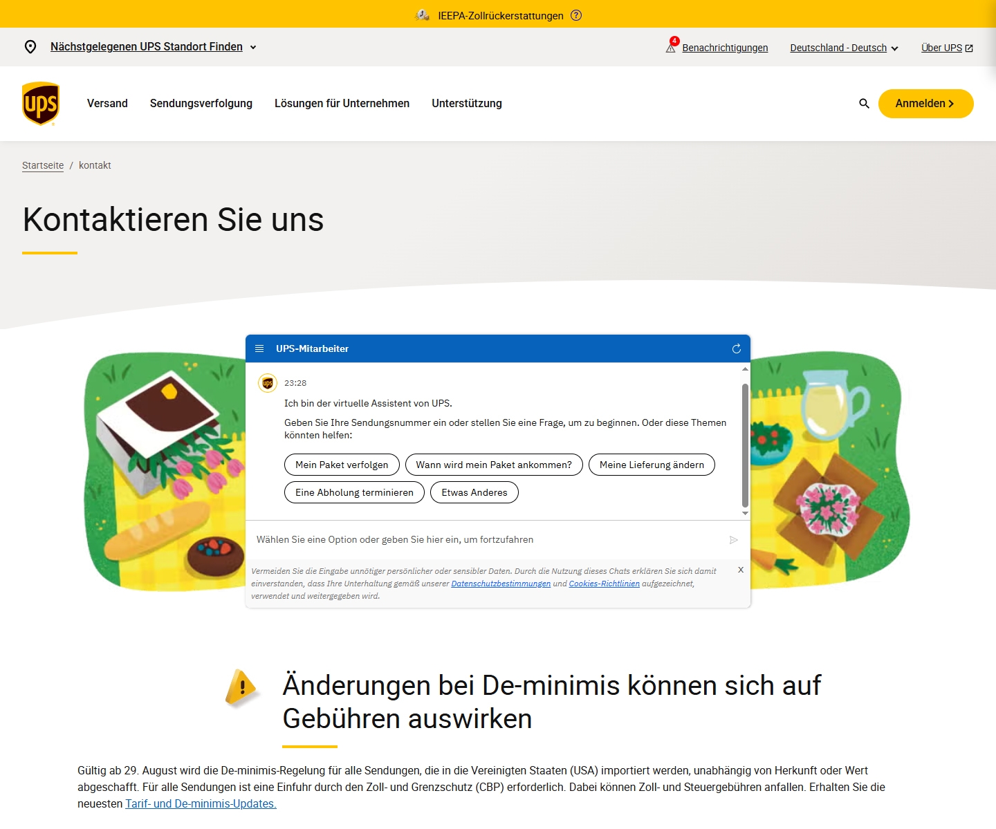 UPS Kundenservice, Telefonnummer, Kontakt
