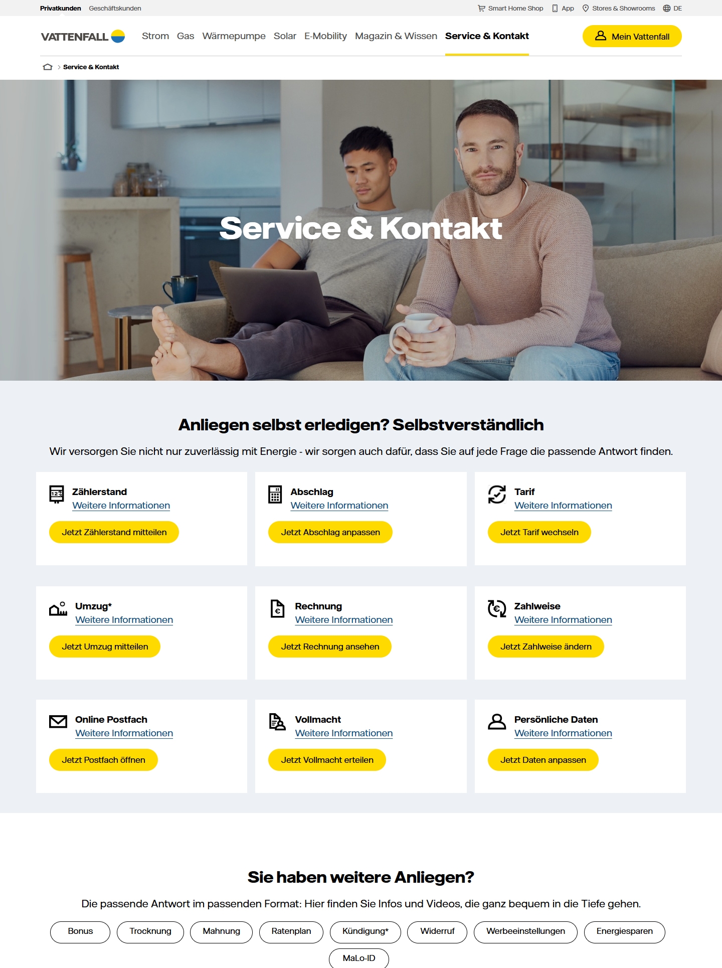 Vattenfall Kundenservice, Telefonnummer, Kontakt