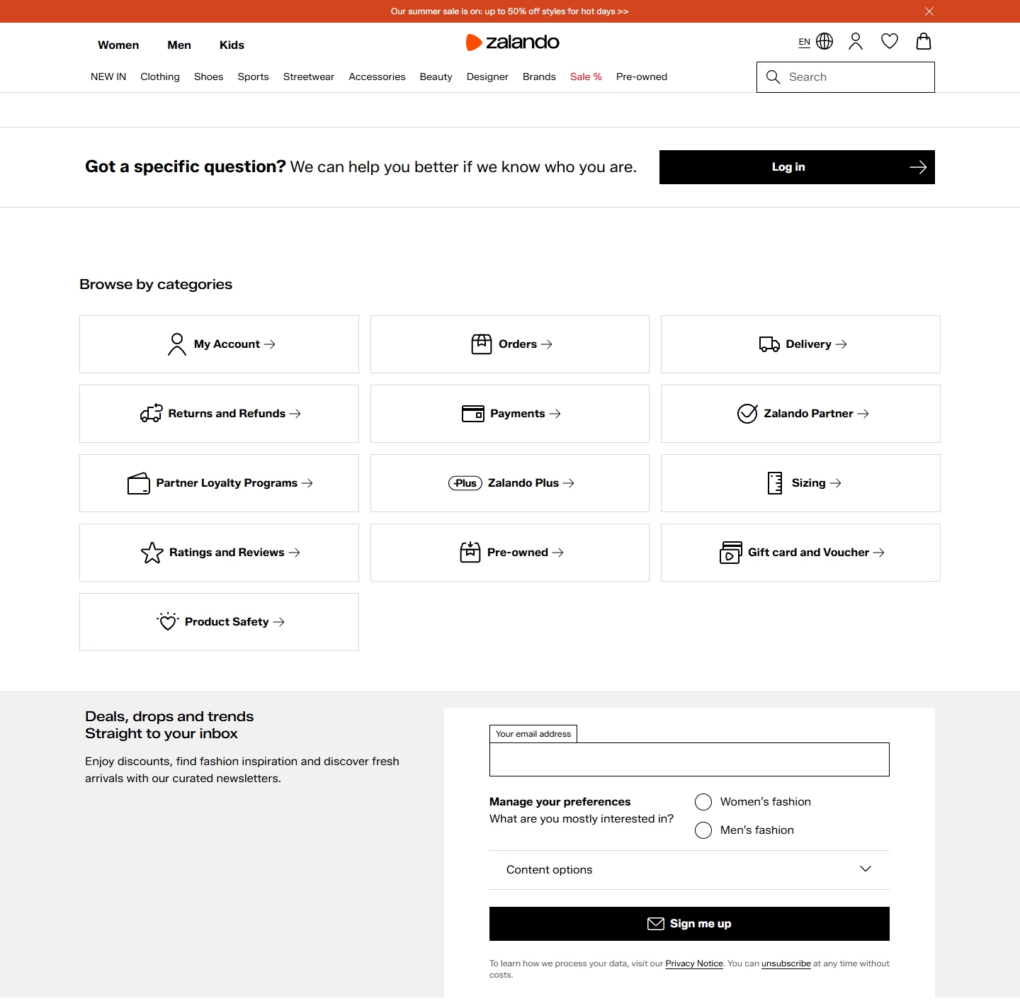 Zalando Kundenservice, Telefonnummer, Kontakt